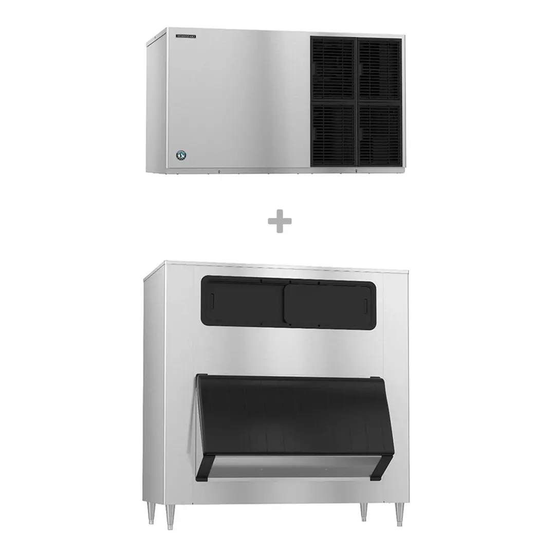 Hoshizaki KM-1601SAJ3/B-1500SS Air Cooled Crescent 1513 lb Ice Machine with Bin, 1500 lb Storage
