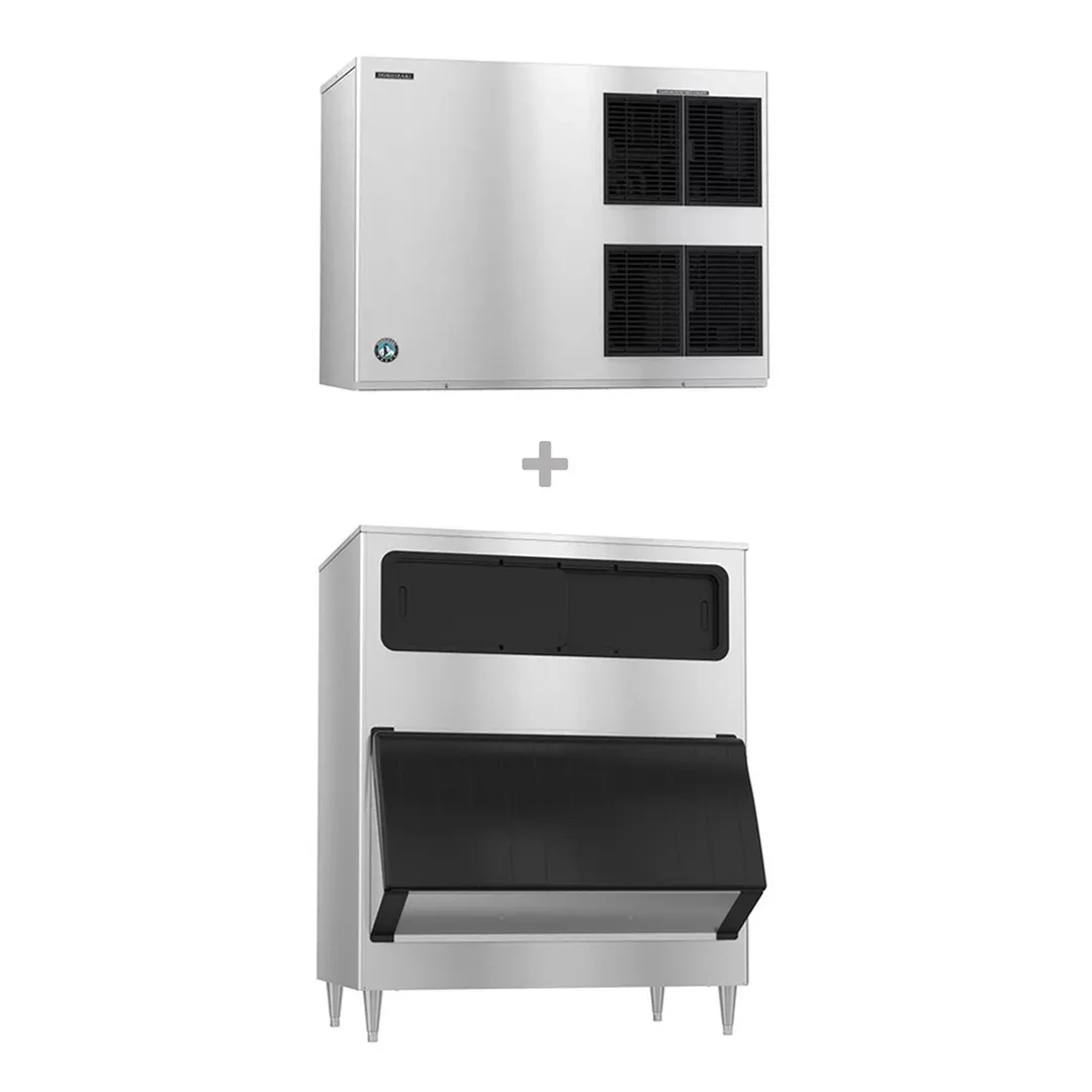 Hoshizaki KM-1900SWJ/B-1300SS Water Cooled Crescent 1880 lb Ice Machine with Bin, 1304 lb Storage