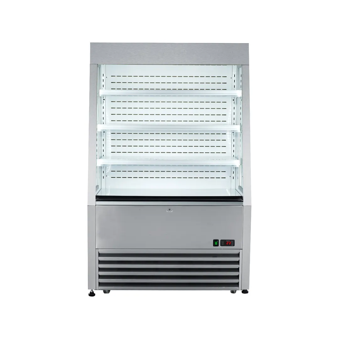 Kool-It KOM-36SS 36" Self-Serve Vertical Open Air Merchandiser, Stainless Steel, 14 cu. ft.