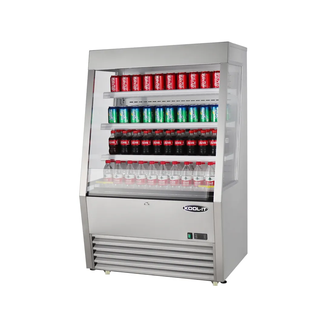 Kool-It KOM-36SS 36" Self-Serve Vertical Open Air Merchandiser, Stainless Steel, 14 cu. ft.