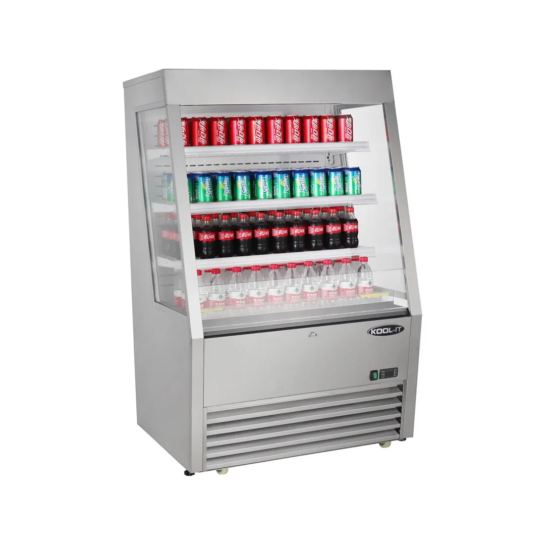 Kool-It KOM-36SS 36" Self-Serve Vertical Open Air Merchandiser, Stainless Steel, 14 cu. ft.