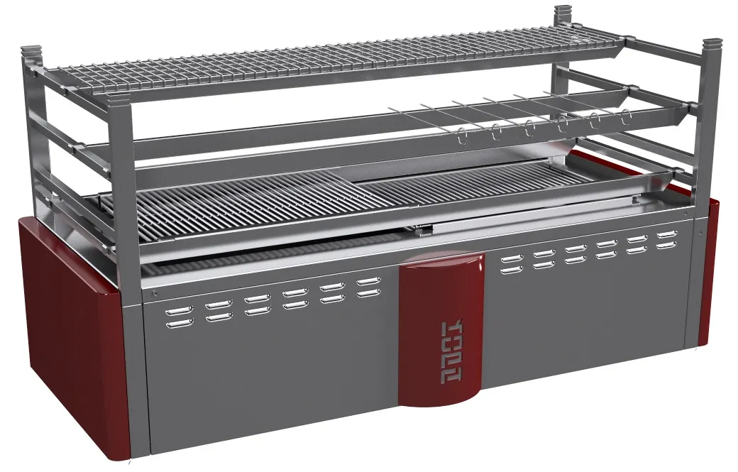 Kopa Oven KOPA ROBATA 120T 57" Countertop Robata Charcoal Grill w/ 3 Fixed Tiers