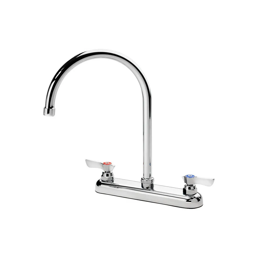 Krowne 13-802L Silver Series Low Lead Deck Mount Faucet w/ 8" Centers, 8.5" Gooseneck Spout
