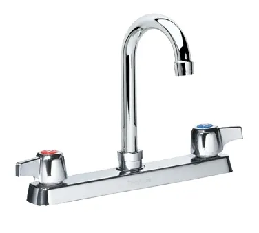 Krowne 13-802L Silver Series Low Lead Deck Mount Faucet w/ 8" Centers, 8.5" Gooseneck Spout