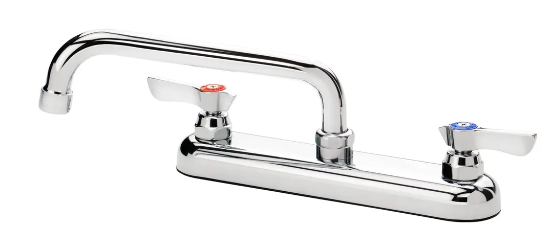 Krowne 13-808L Silver Series Low Lead Deck Mount Faucet w/ 8" Centers, 8" Swing Spout