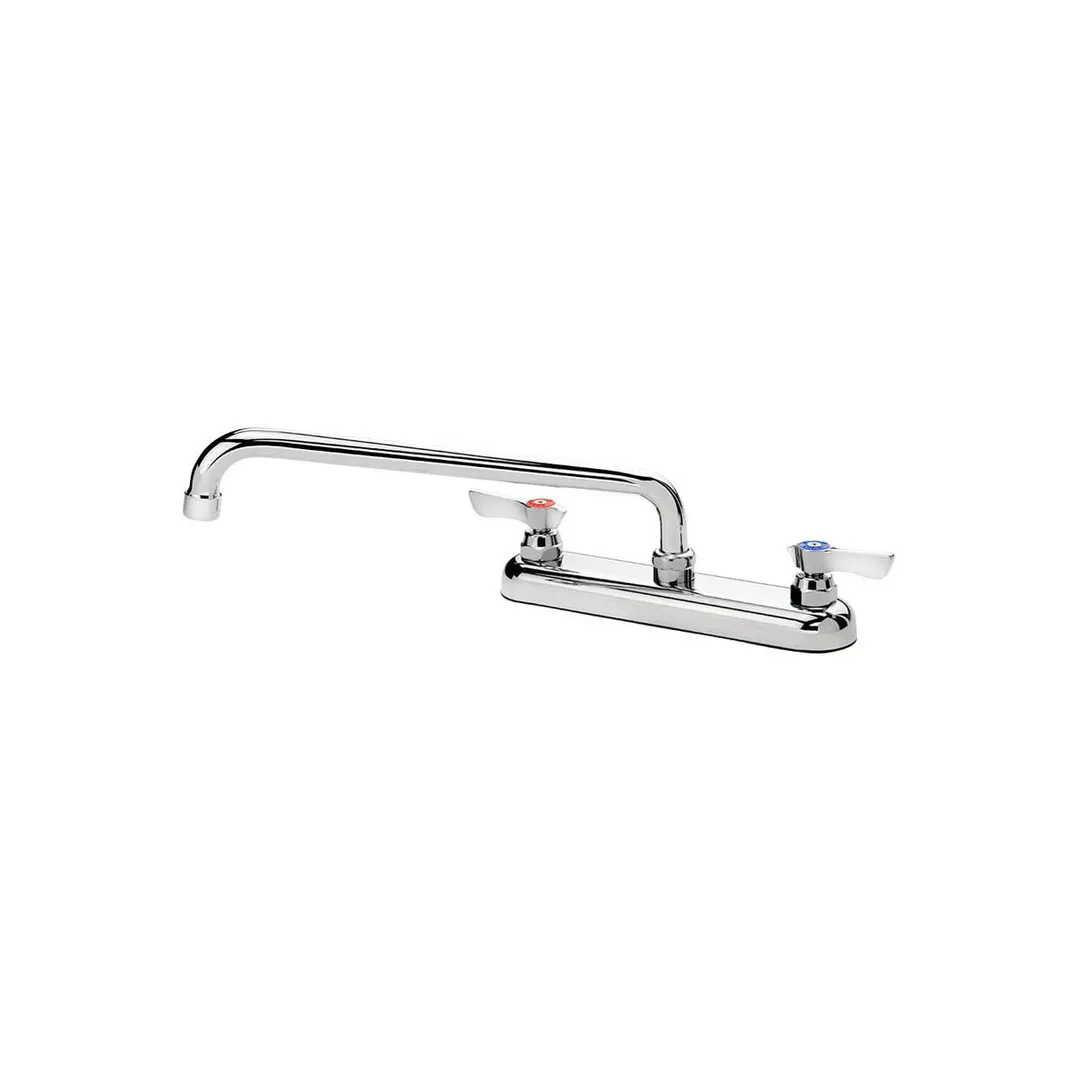 Krowne 13-812L Silver Series Low Lead Deck Mount Faucet w/ 8" Centers, 12" Swing Spout