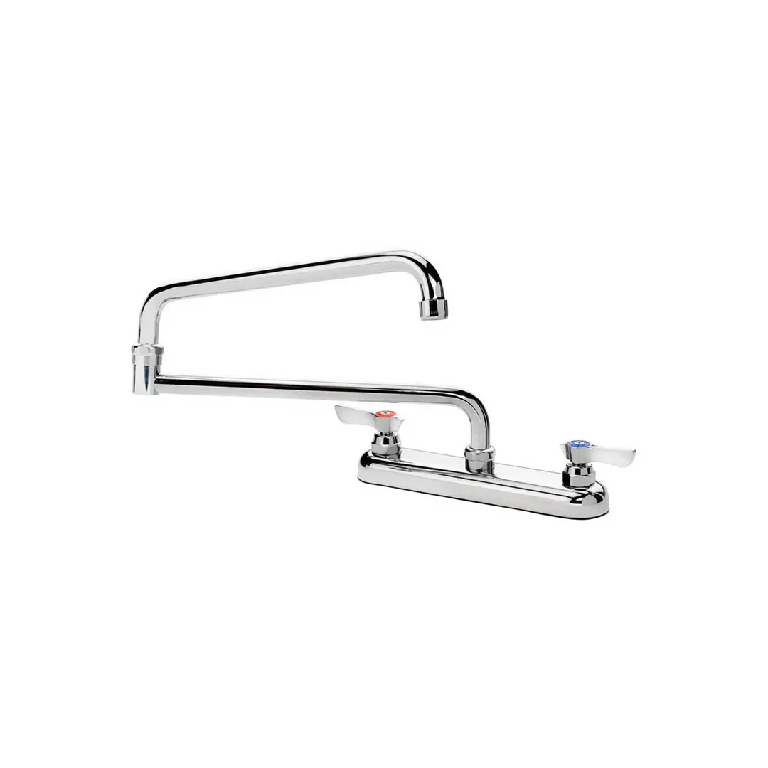 Krowne 13-824L Silver Series Double-Jointed Deck Mount Faucet w/ 8" Centers, 24" Spout
