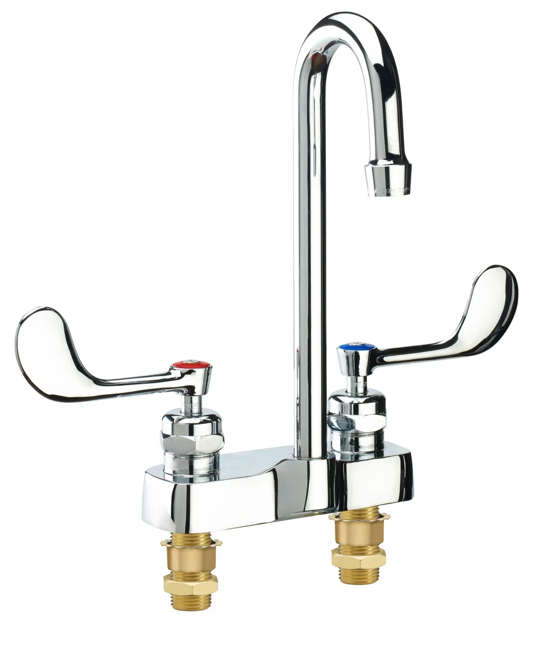 Krowne 14-546L Royal Series Deck Mount Lavatory Faucet w/ 4" Centers, Rigid Gooseneck Spout