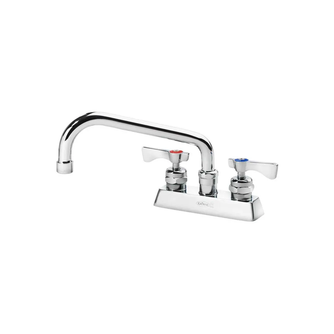 Krowne 15-308L Royal Series Low Lead Deck Mount Faucet w/ 4" Centers, 8" Swing Spout