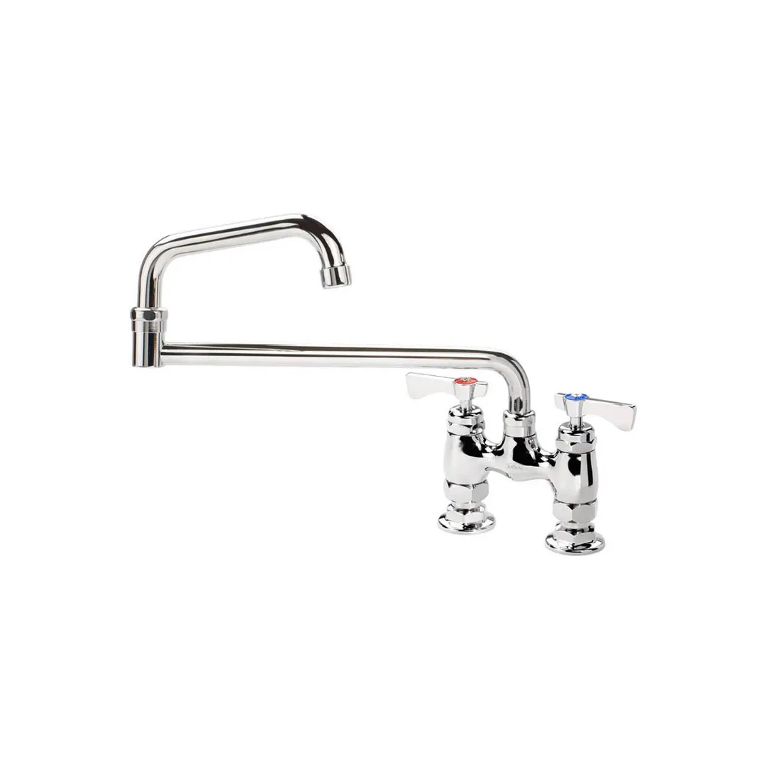 Krowne 15-418L Royal Series Double-Jointed Deck Mount Faucet w/ 4" Centers, 18" Swing Spout