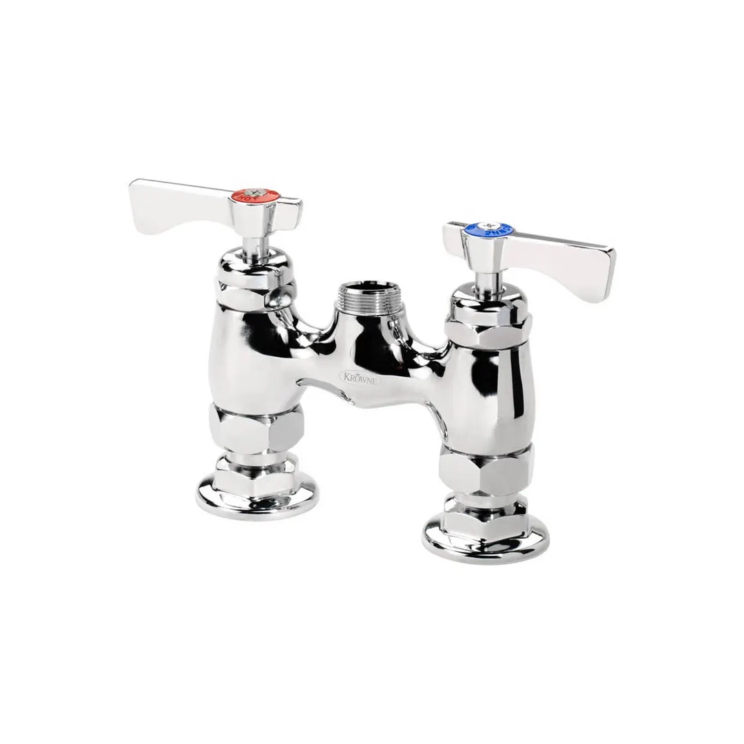 Krowne 15-4XXL Royal Series Low Lead Deck Mount Faucet Base w/ 4" Centers, Without Spout