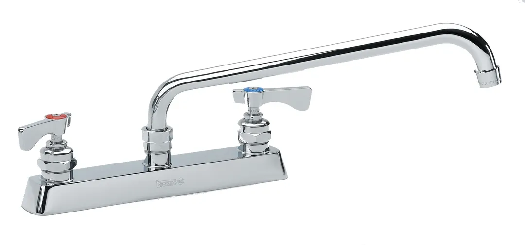 Krowne 15-516L Royal Series Low Lead Deck Mount Faucet w/ 8" Centers, 16" Swing Spout