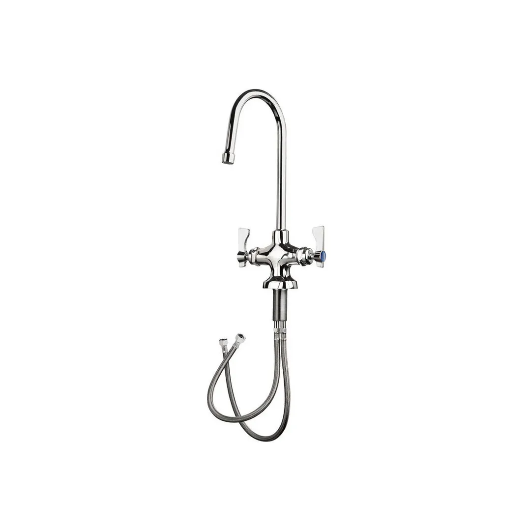 Krowne 16-450L Single Inlet Deck Mount Lavatory Faucet w/ 8" Rigid Gooseneck Spout