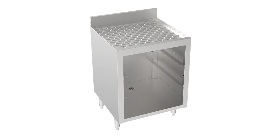 Krowne 18-GSB1 Silver Series Glass Rack Storage Cabinet with 3 Levels of Storage (Rack Slides Included)