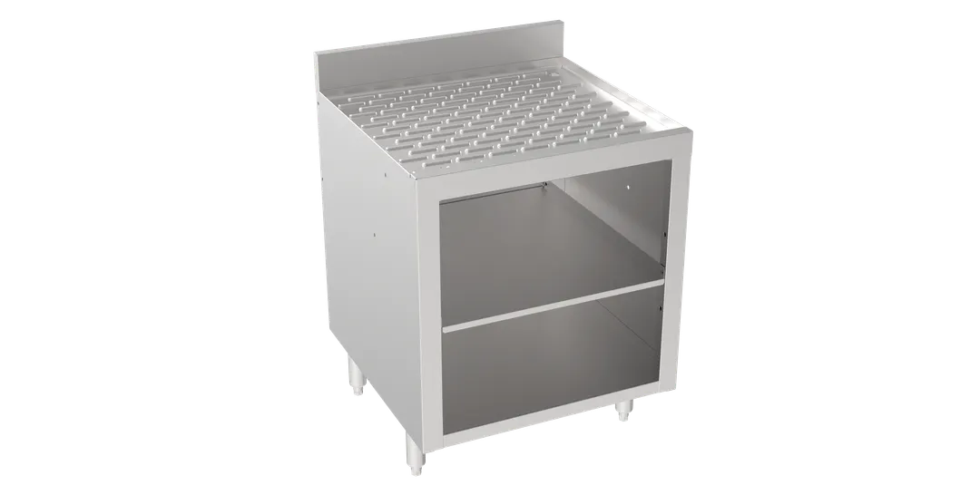 Krowne 18-GSB3 Silver Series Glass Rack Storage Cabinet with 2 Levels of Storage (Midshelf Included)