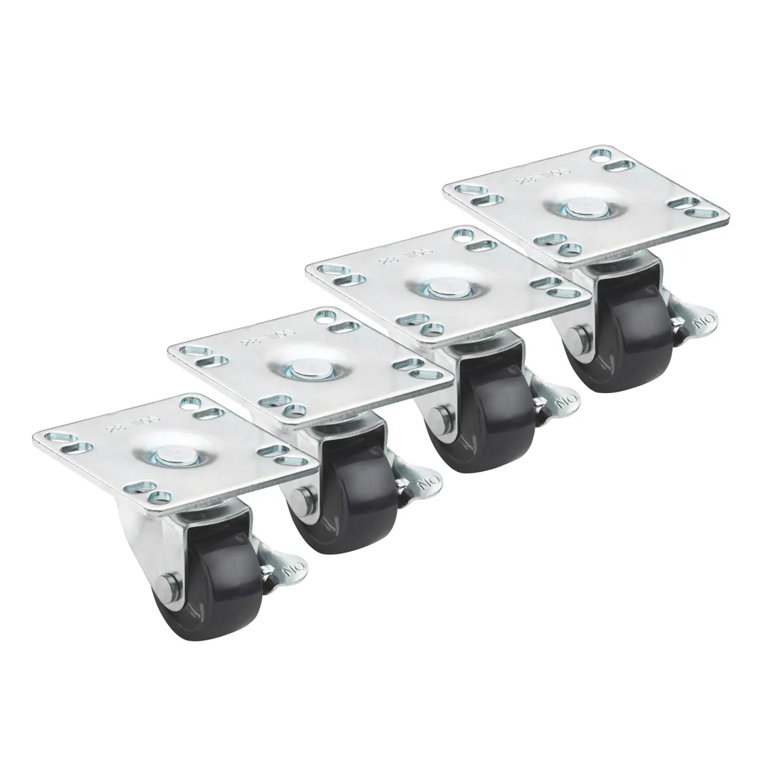 Krowne 28-110S Krowne Low Profile Plate Caster, Swivel with Brake, 2" Diameter