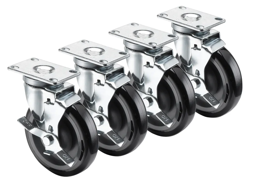 Krowne 28-113S Krowne Plate Caster, Swivel with Brake, 5" Diameter