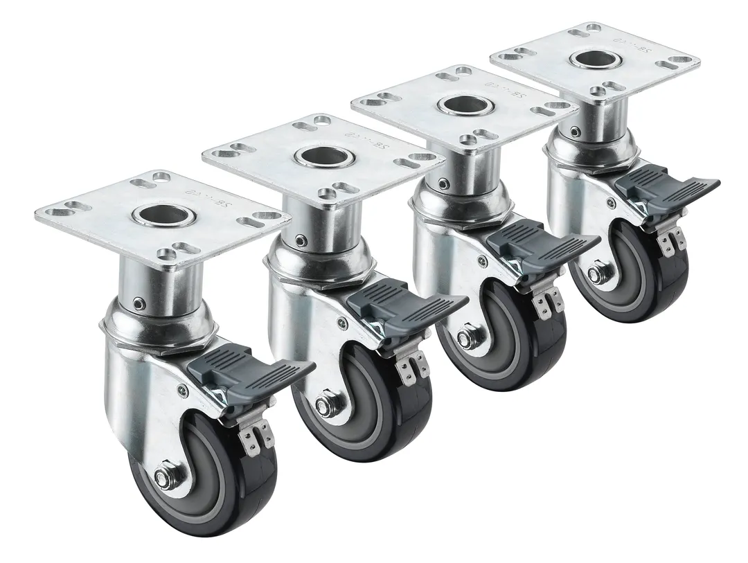 Krowne 28-114S Krowne Adjustable Height Plate Caster, 6" To 7" Height Adjustment