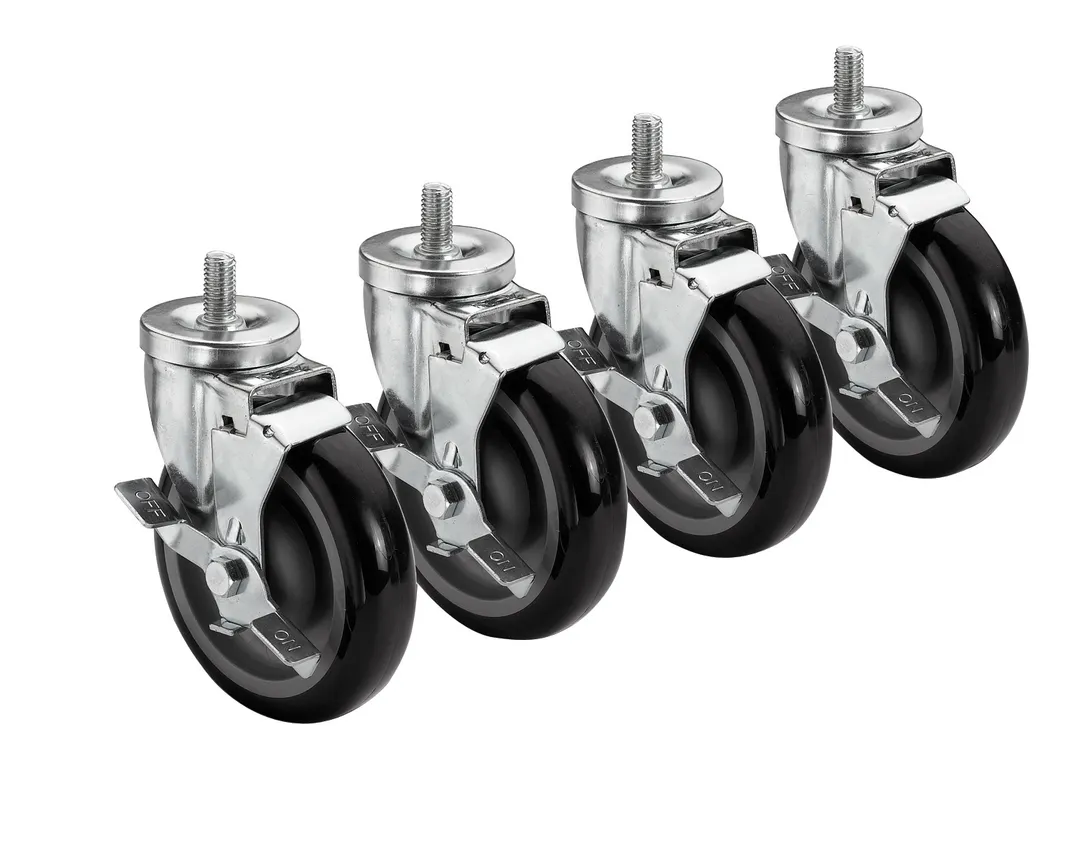 Krowne 28-141S Krowne Threaded Stem Caster, Swivel with Brake, 5" Diameter