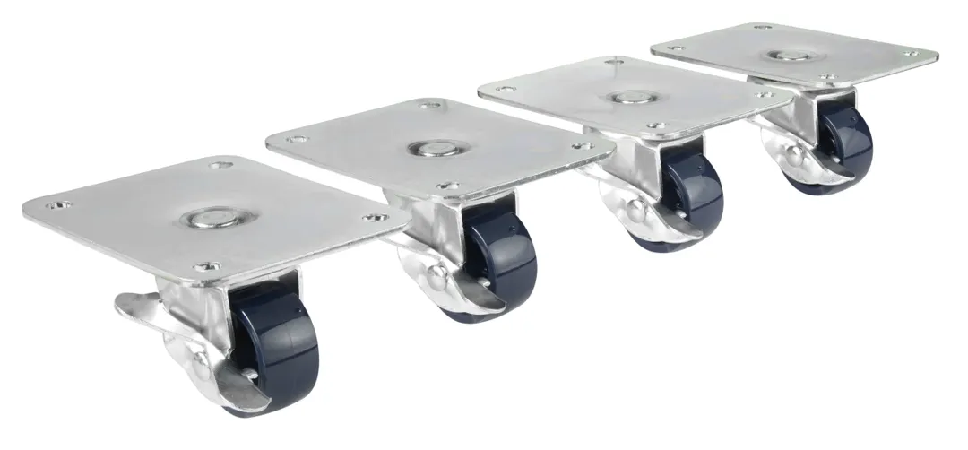 Krowne 28-169S Plate Caster, 4" X 5" Plate, 2" Diameter Wheel with Brake