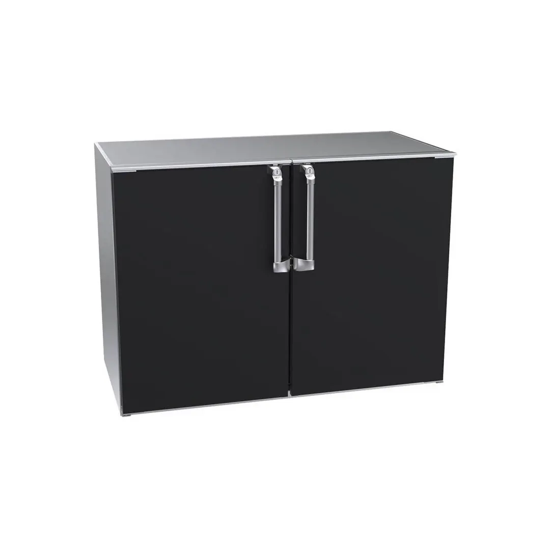 Krowne BR48 48" Refrigerated Back Bar Cabinet w/ 3 Solid Doors, 4 Shelves, Black, 48"W x 24"D