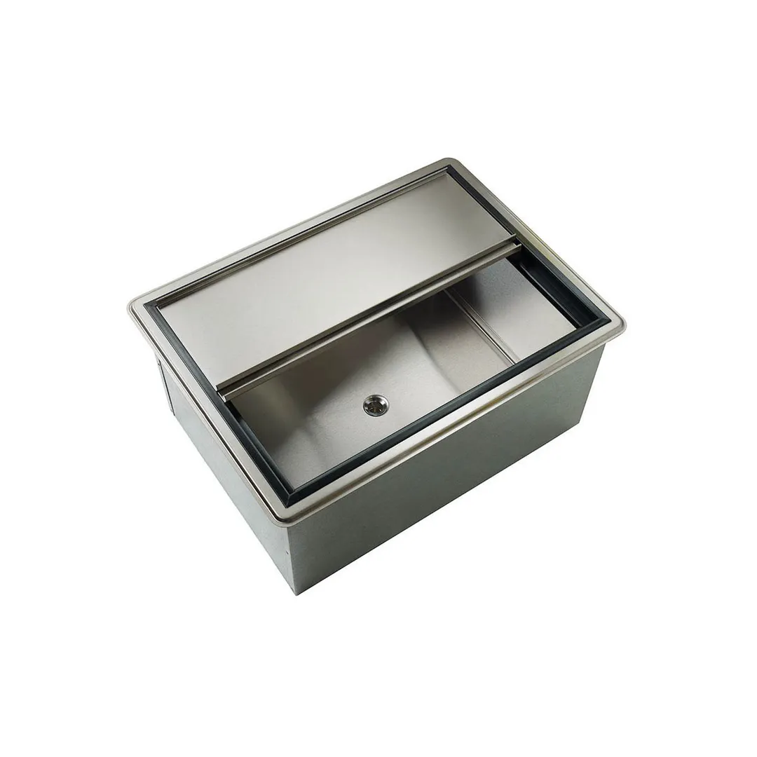 Krowne D2712 27" Drop-In Ice Bin, 73 Lb Capacity, 10" Deep Stainless Steel Liner