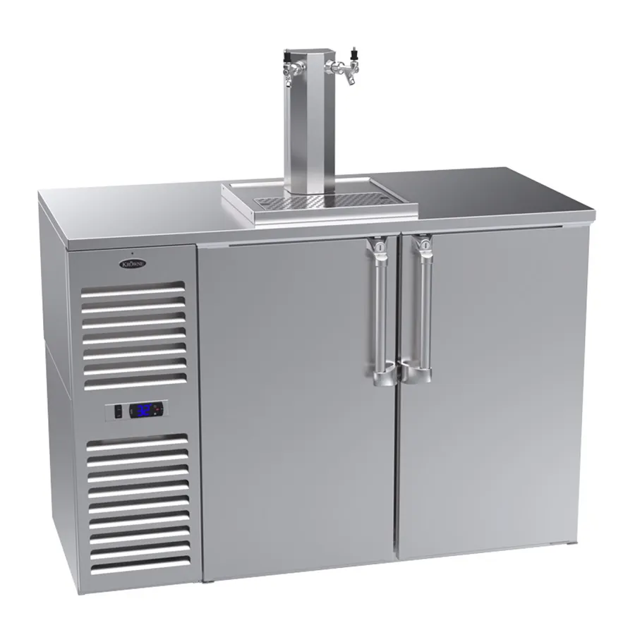 Krowne DB52 52" Draft Beer Cooler w/ 2 Kegs, 1 Dual-Tap Tower, Two-Section