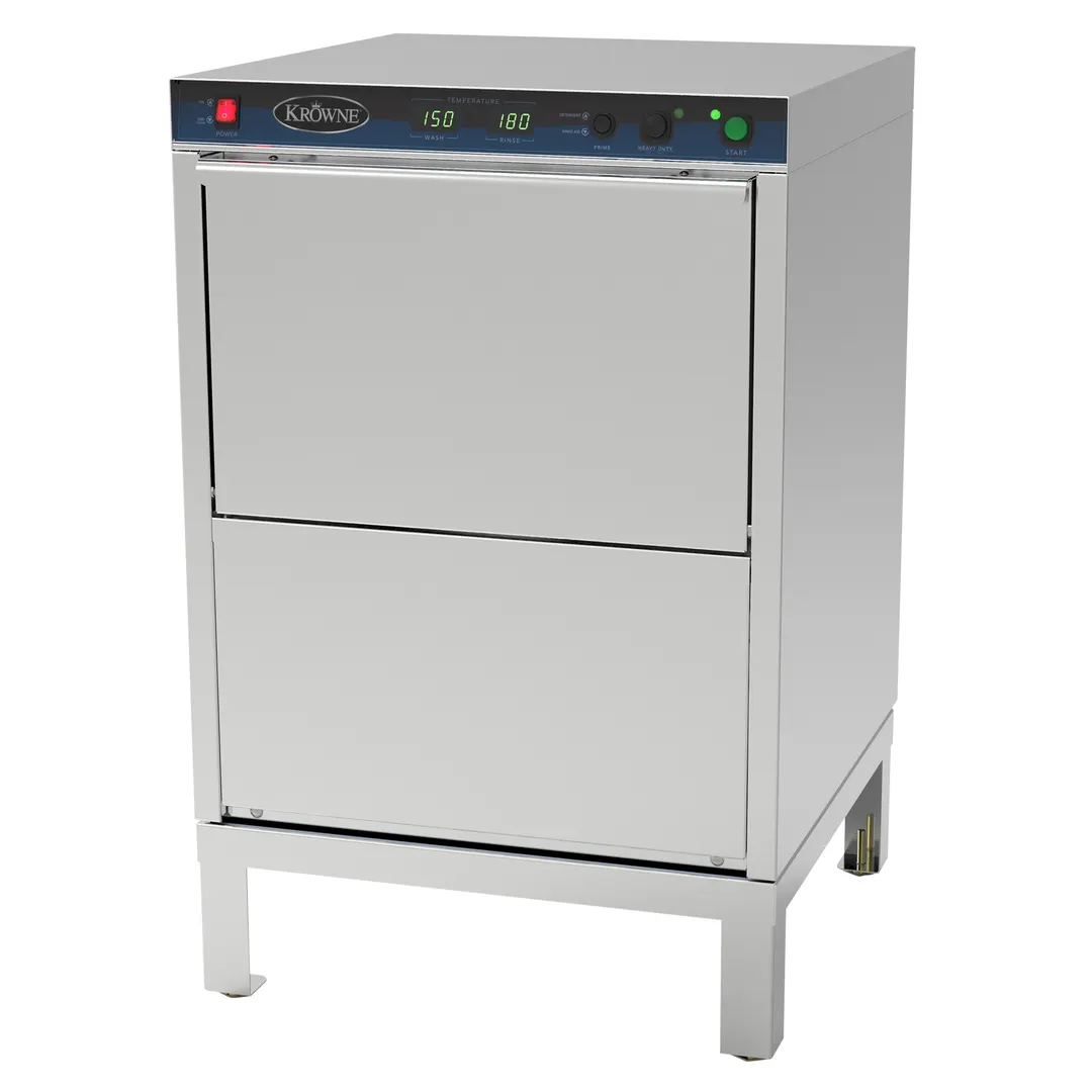 Krowne GWH-24 24" Door Type Undercounter Glasswasher, High Temp - 900 Glass/Hr - 208V (3 Cycle)
