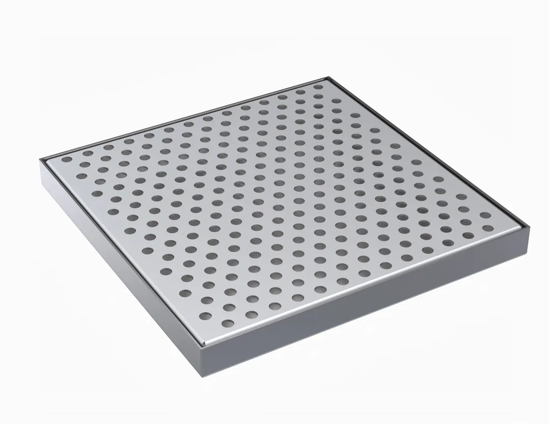 Krowne KDT-8X8S Drip Tray, 8"W X 8"D, Brushed Stainless Steel