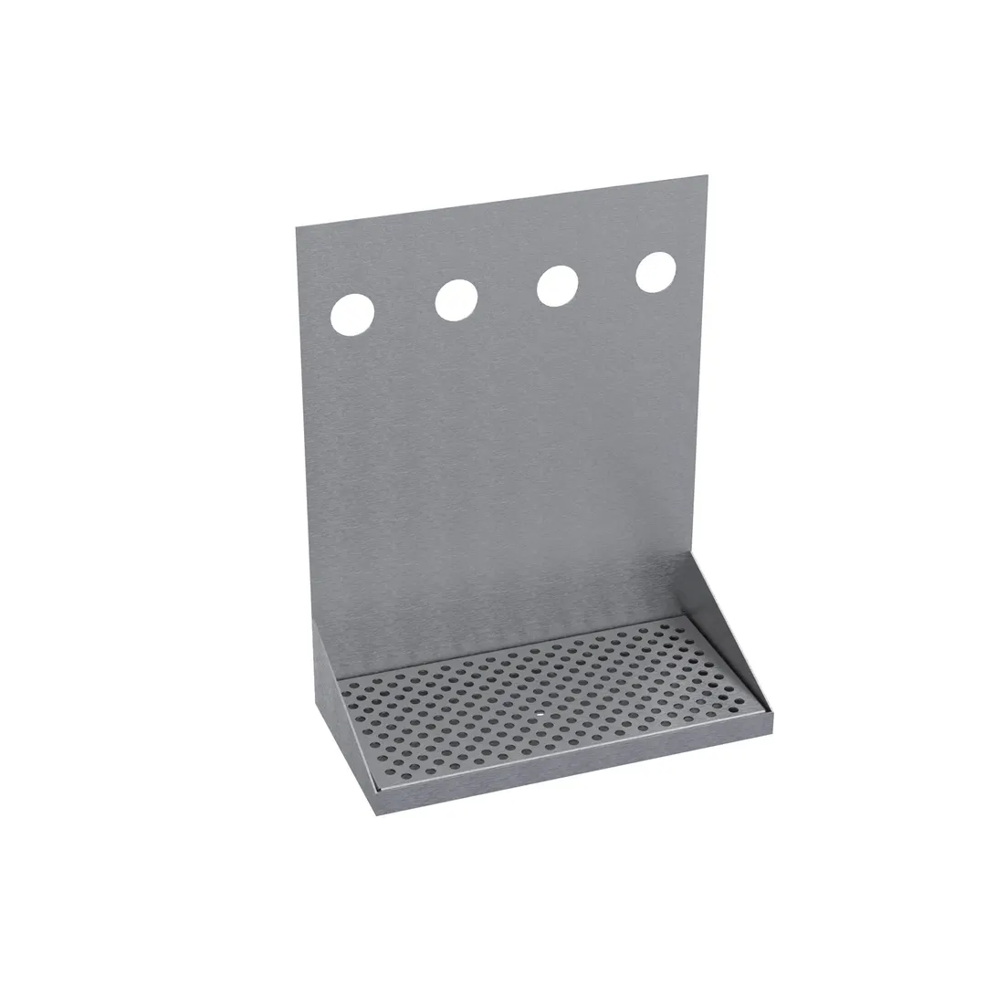 Krowne KHT-12S Hanging Tray – 12" OA Length Brushed Stainless Steel, Fits Four Faucet Wall Towers