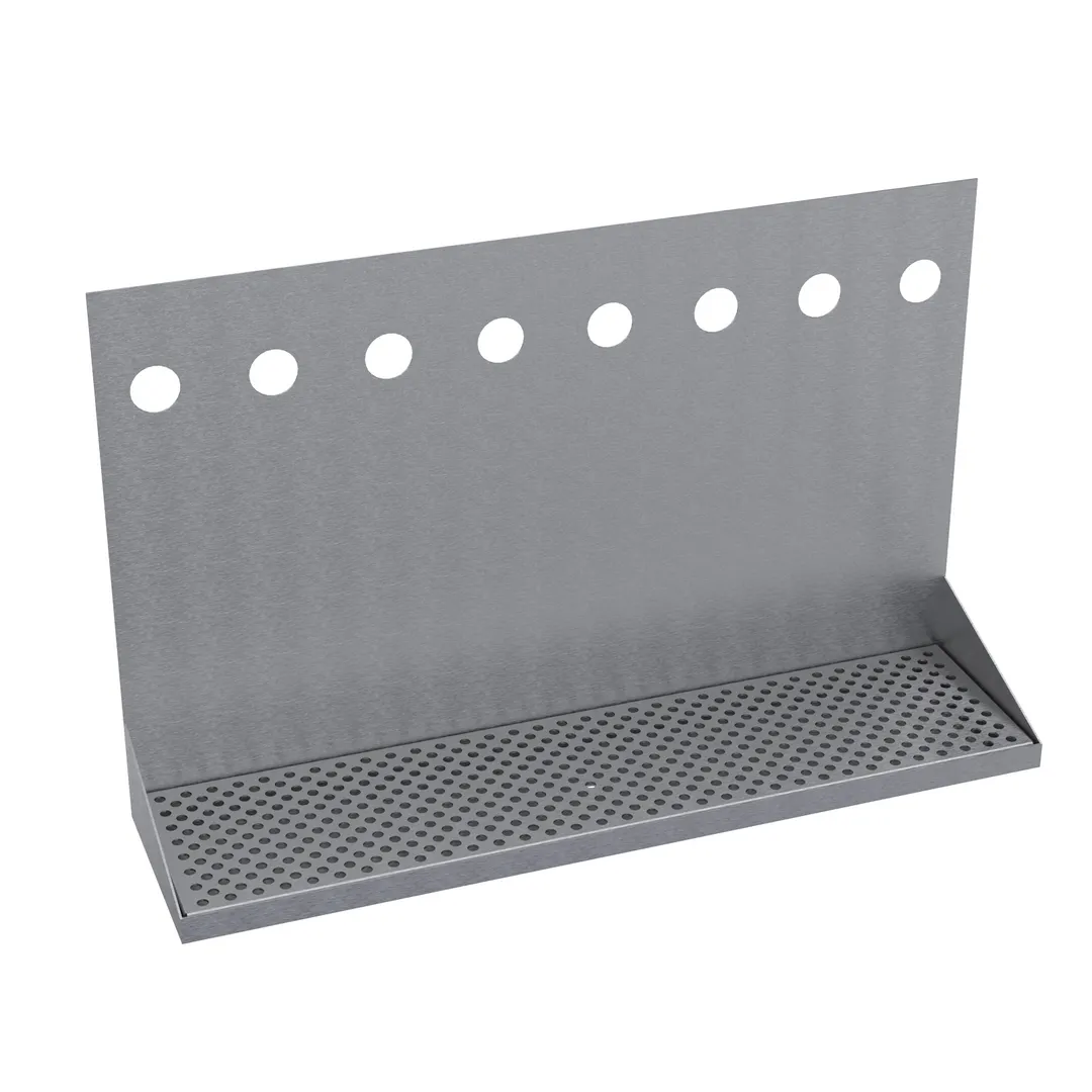 Krowne KHT-24S Hanging Tray – 24" Brushed Steel Length, Six‑Eight Faucet Wall/Under‑Counter Towers