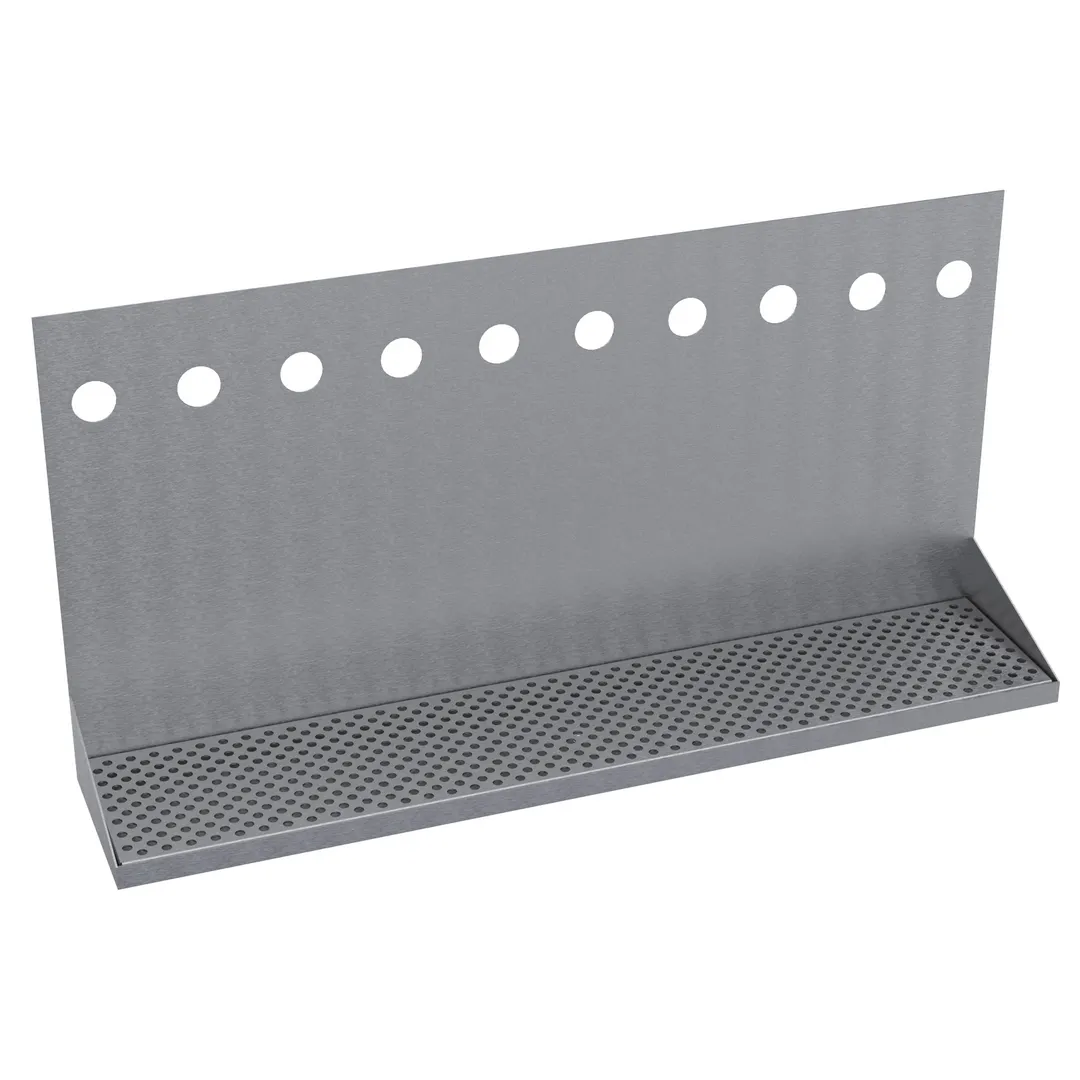 Krowne KHT-30S Hanging Tray, 30" OA Length Brushed Steel for Ten Faucet Wall/Under‑Counter Towers