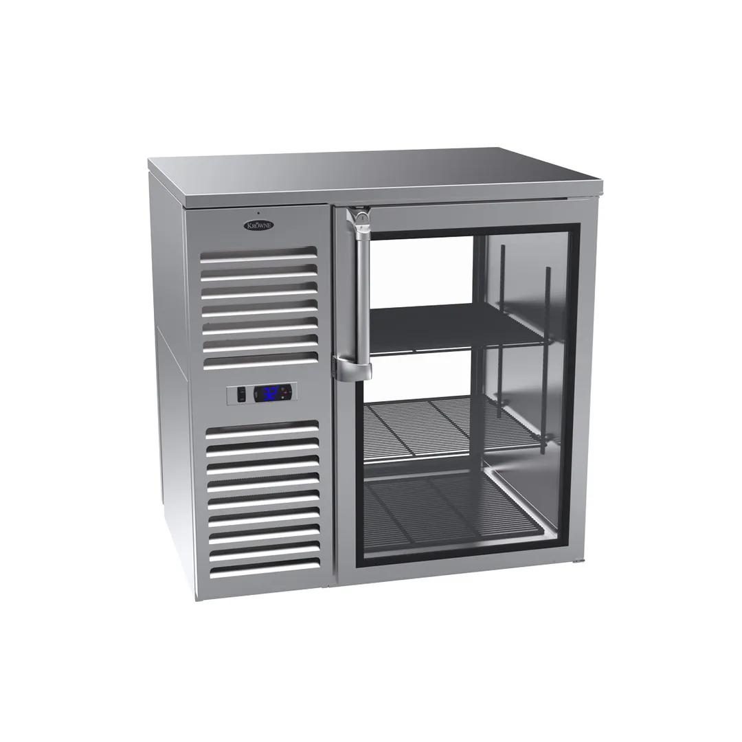 Krowne KPT36L 36" Pass-Thru Solid Door Back Bar Refrigerator