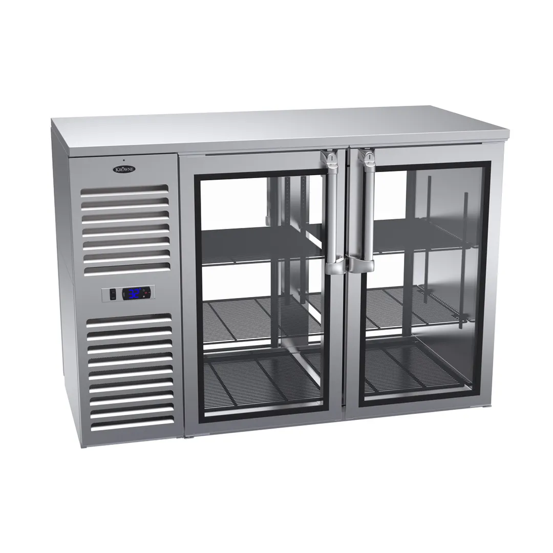 Krowne KPT52L 52" Pass-Thru Solid Door Back Bar Refrigerator