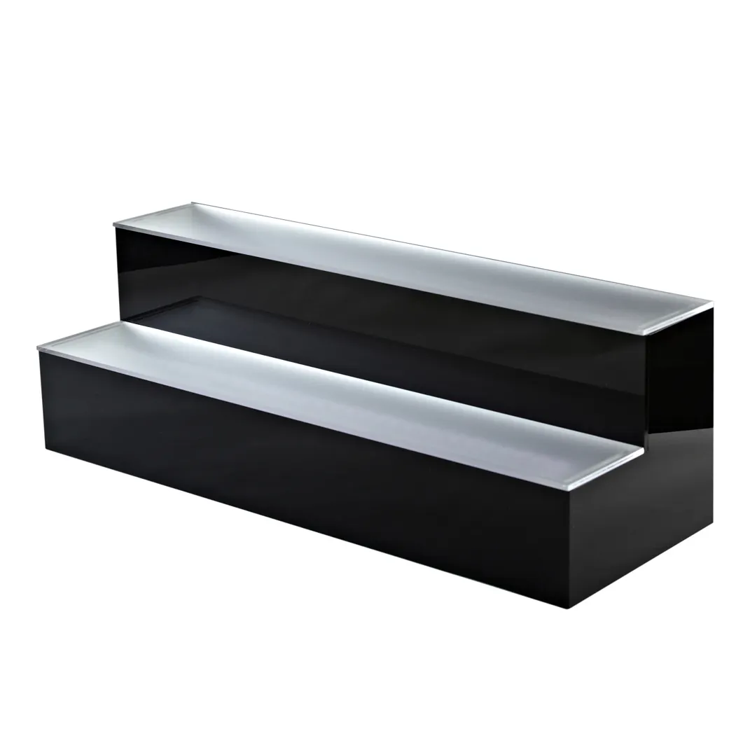 Krowne KR-2T42-L 42" Two Tier Royal Series Lighted Countertop Liquor Display, 21 Bottles