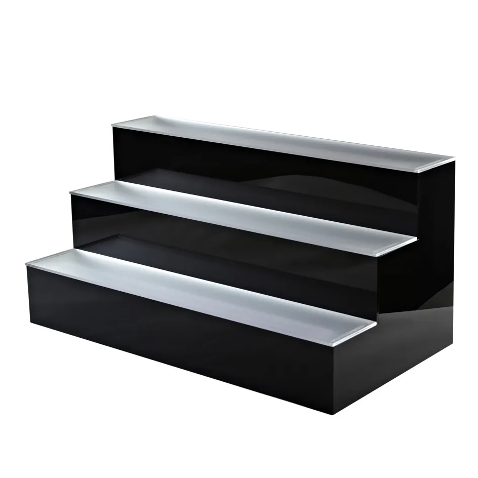 Krowne KR-3T24-R 24" Three Tier Royal Series Lighted Countertop Liquor Display, 18 Bottles
