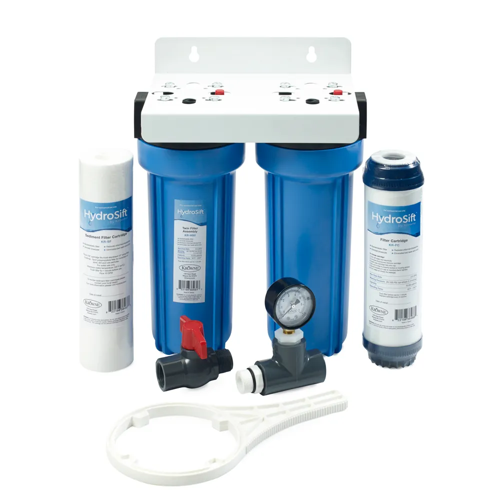 Krowne KR-HS2-KIT Krowne Hydrosift Twin Water Filter Assembly Kit - Includes Twin Filter Assembly with Mounting Bracket