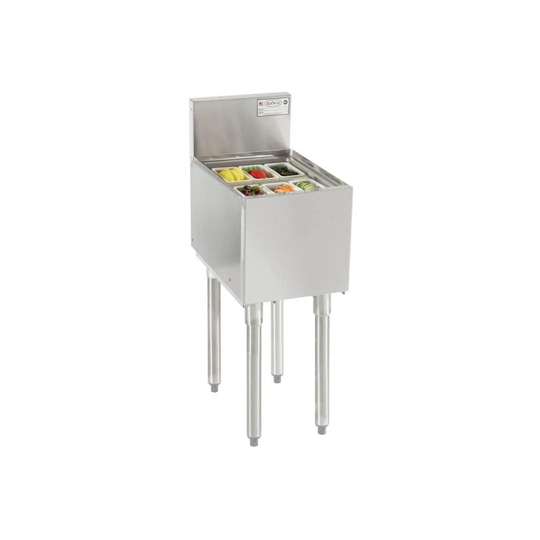 Krowne KR19-12 12" Underbar Ice Bin/Cocktail Unit w/ 25 lbs., 10" Bin Depth, No Cold Plate