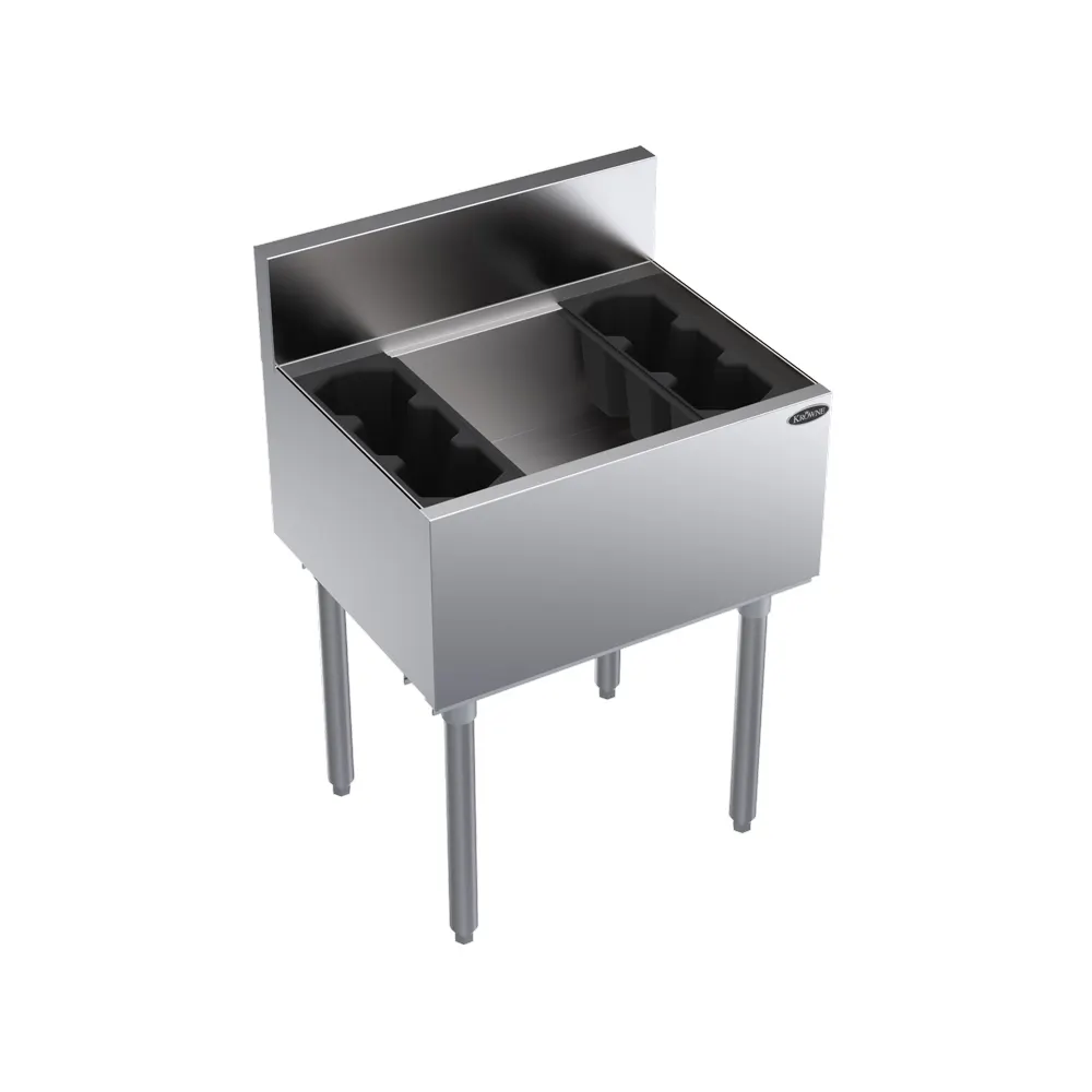 Krowne KR19-24 24" Underbar Ice Bin/Cocktail Unit w/ 74 lbs., 12" Bin Depth, No Cold Plate