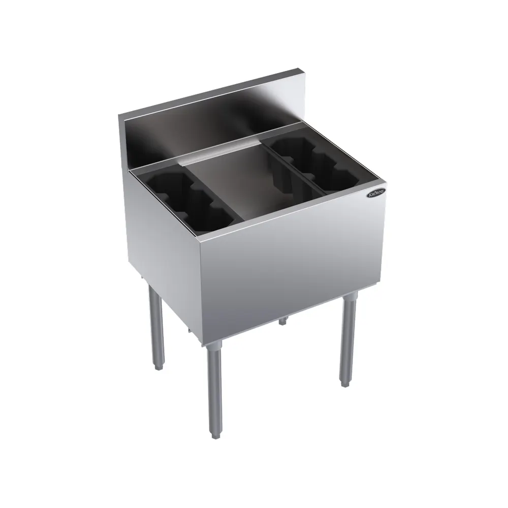 Krowne KR19-24DP 24" Underbar Ice Bin/Cocktail Unit w/ 97 lbs., 15" Bin Depth, No Cold Plate