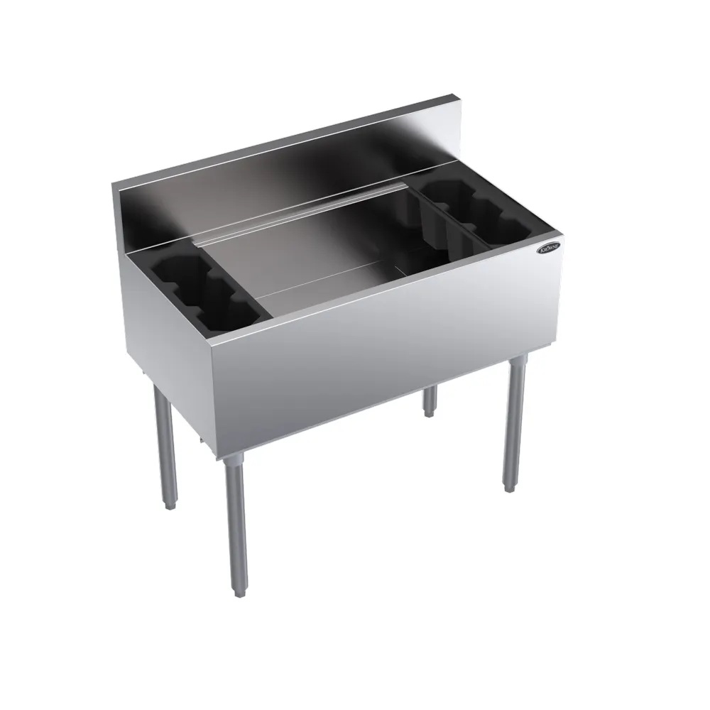Krowne KR19-36 36" Underbar Ice Bin/Cocktail Unit w/ 110 lbs., 12" Bin Depth, No Cold Plate