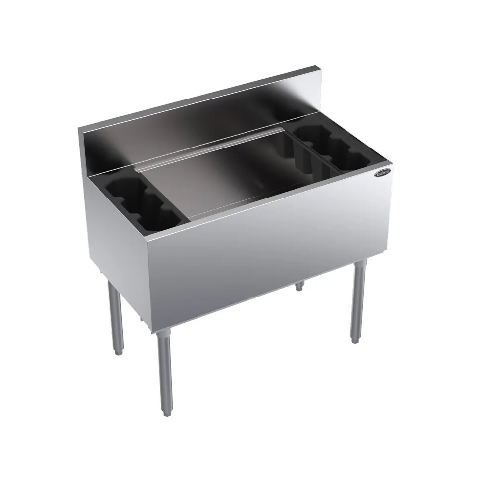 Krowne KR19-36DP 36" Underbar Ice Bin/Cocktail Unit w/ 146 lbs., 15" Bin Depth, No Cold Plate