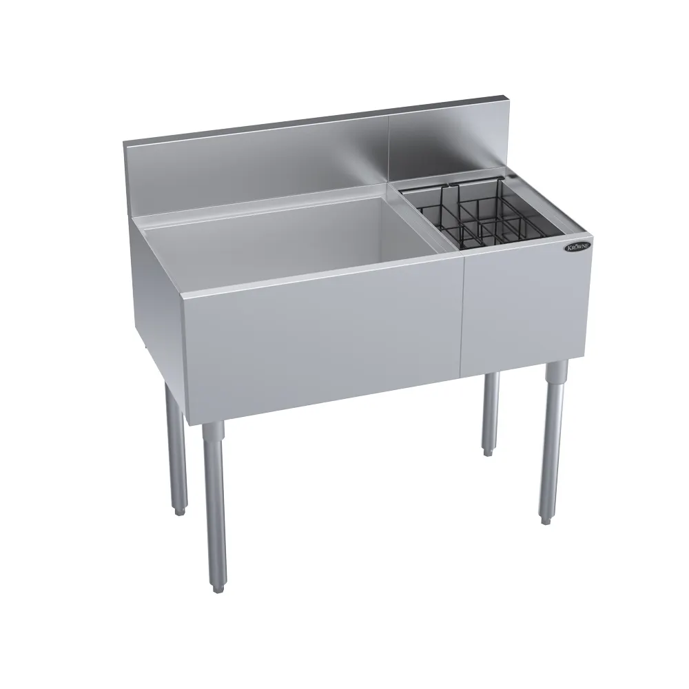 Krowne KR19-M36L 36" Bottle Well Bin Underbar Ice Bin/Cocktail Station w/ 74-lbs. Ice