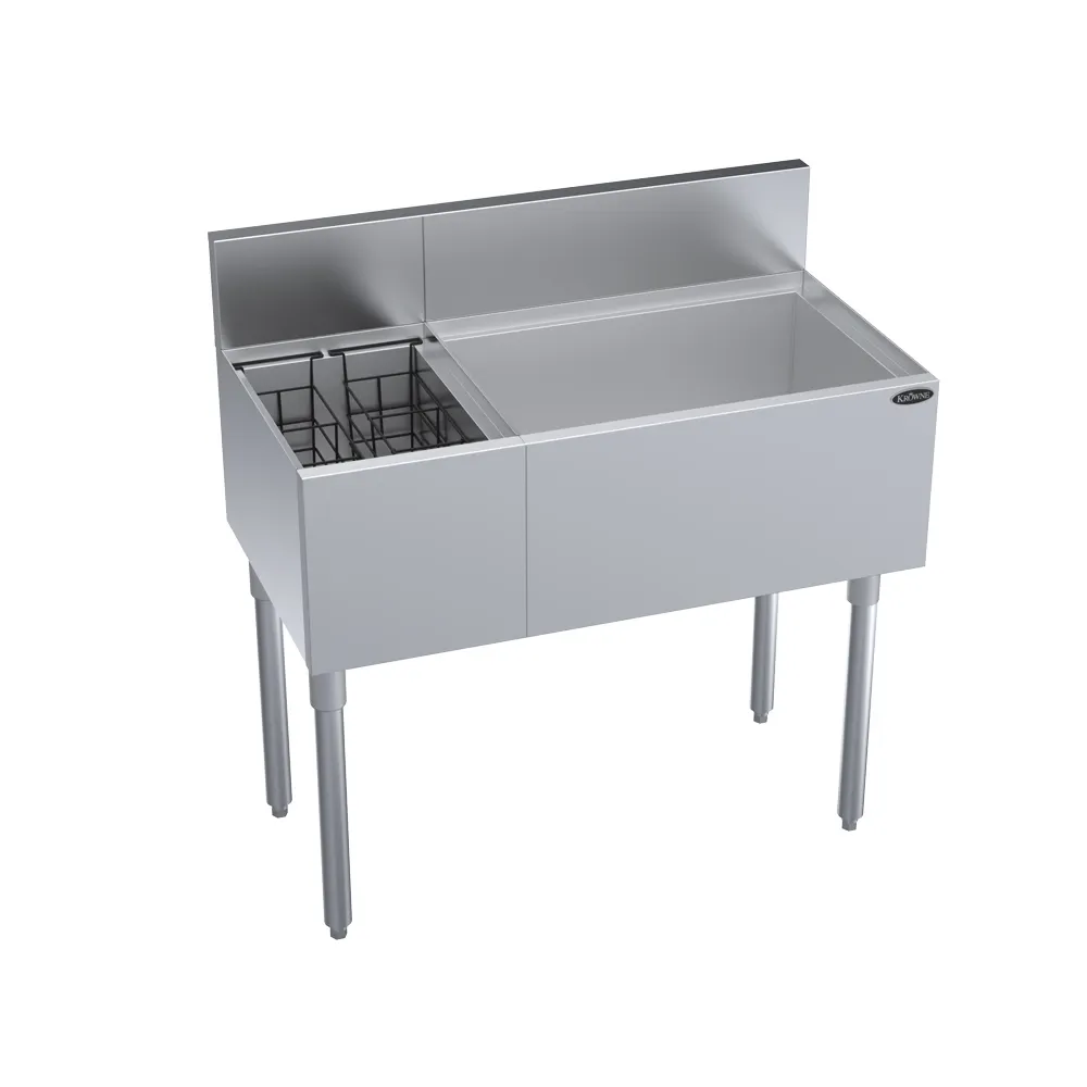 Krowne KR19-M36R 36" Bottle Well Bin Underbar Ice Bin/Cocktail Station w/ 74 lb Ice Bin