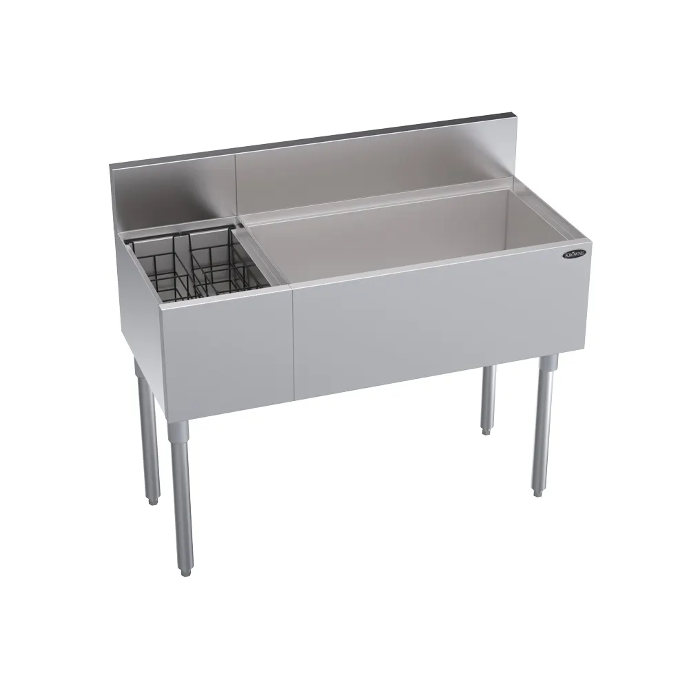 Krowne KR19-M42R 42" Bottle Well Bin Underbar Ice Bin/Cocktail Station w/ 92 lb Ice Bin