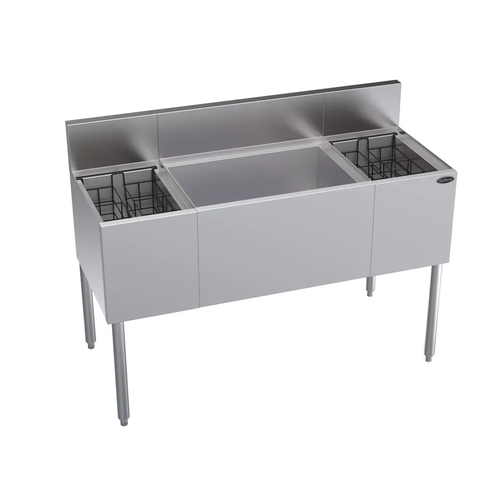 Krowne KR19-M48C 48" Bottle Well Bin Underbar Ice Bin/Cocktail Station w/ 74 lb Ice Bin