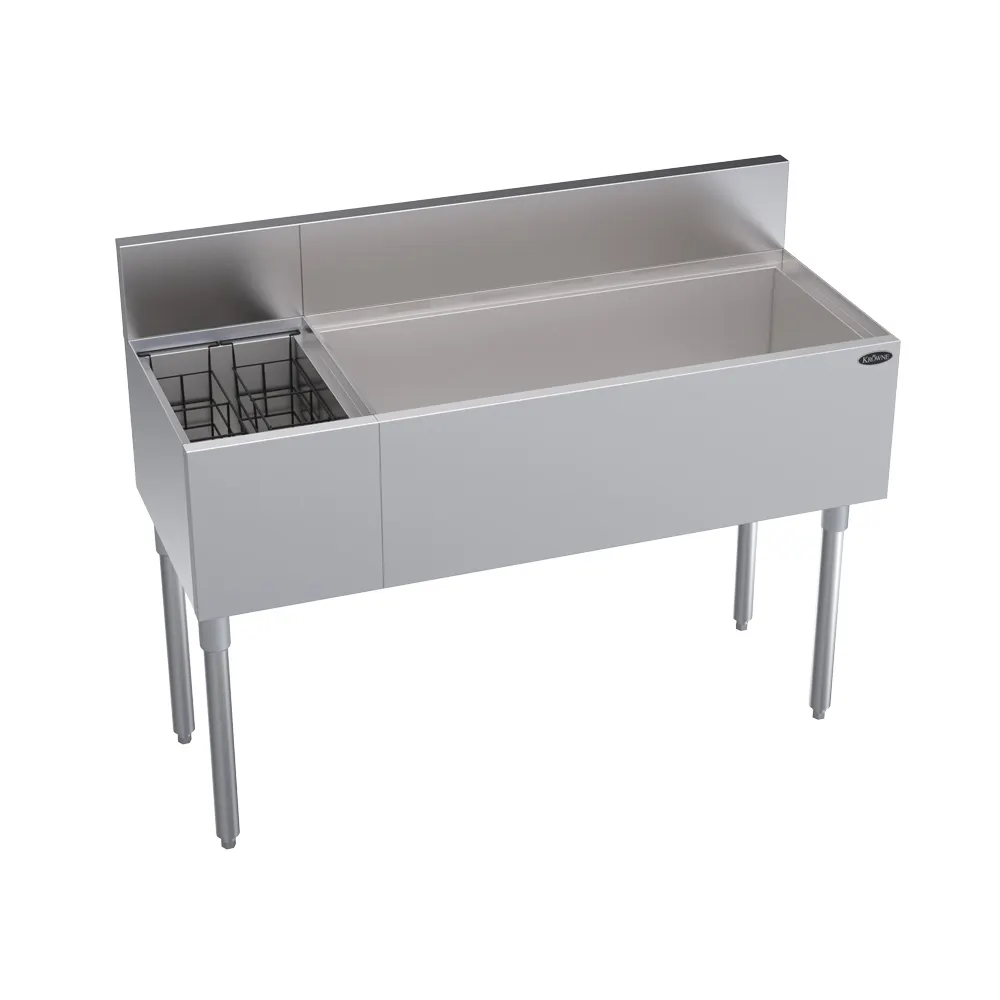 Krowne KR19-M48R-10 48" Bottle Well Bin Underbar Ice Bin/Cocktail Station w/ 110 lb Ice Bin