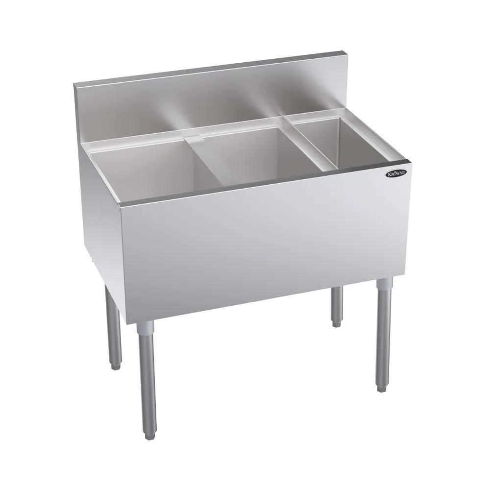 Krowne KR19-MS32L Bottle Well Bin Underbar Ice Bin/Cocktail Station  w/ 92 lb Ice Bin