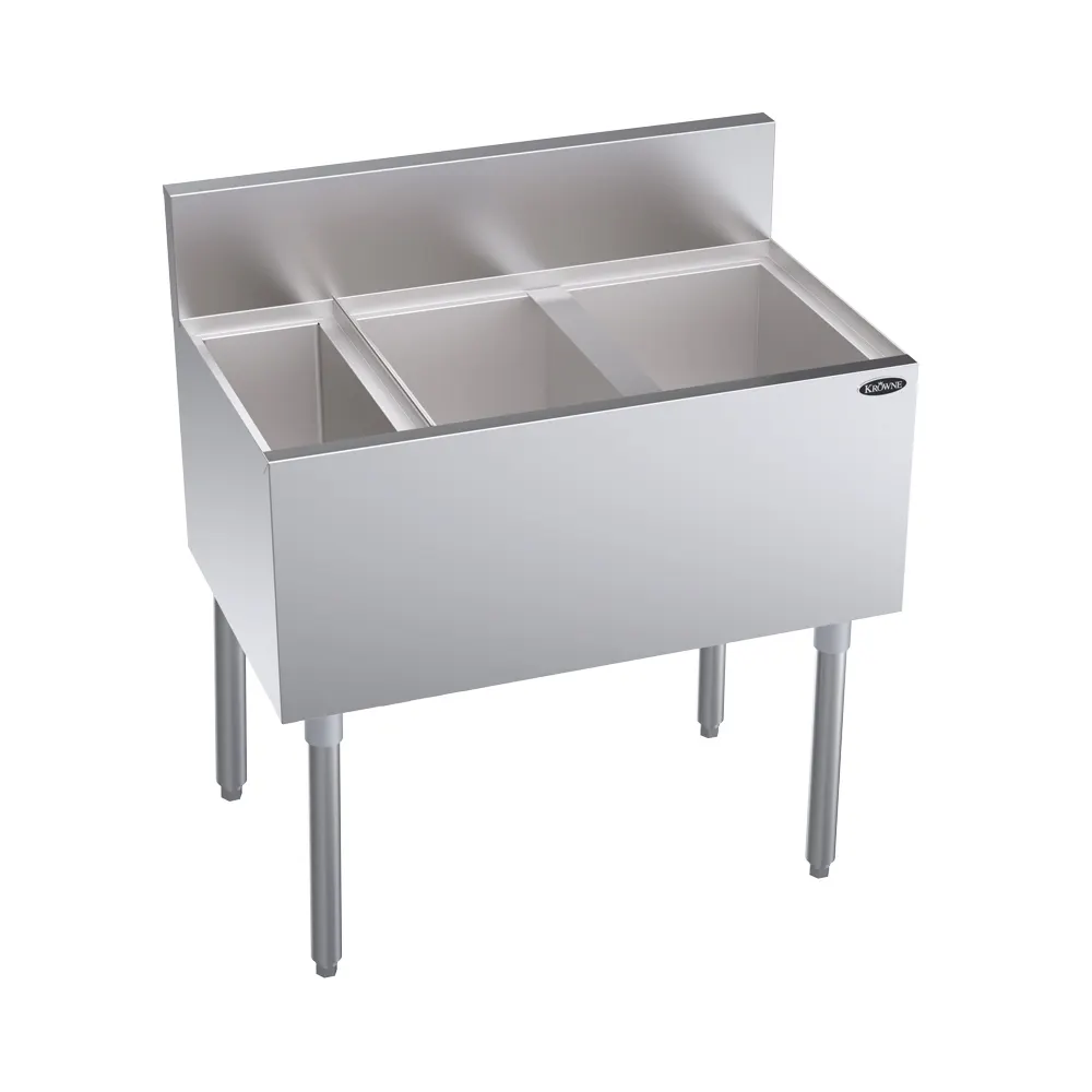 Krowne KR19-MS32R Bottle Well Bin Underbar Ice Bin/Cocktail Station  w/ 92 lb Ice Bin