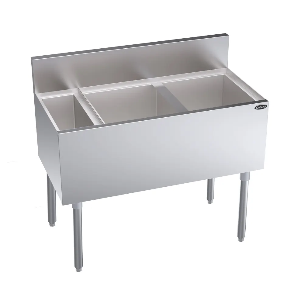Krowne KR19-MS38R Bottle Well Bin Underbar Ice Bin/Cocktail Station w/ 115 Ice Capacity